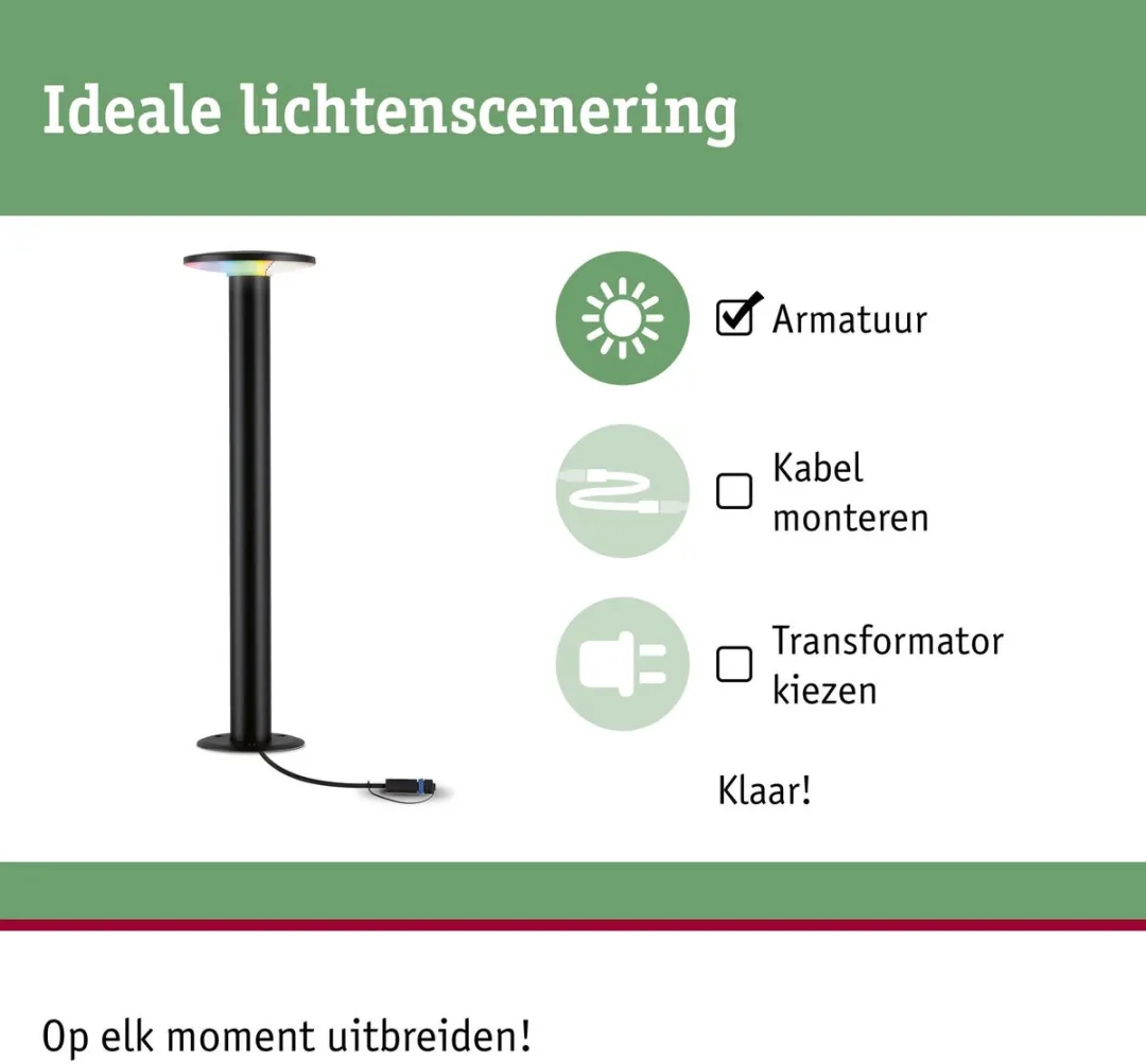 Paulmann Plug & Shine LED Bolderlamp Zigbee 3.0 RGBW+ 5.5W Antraciet