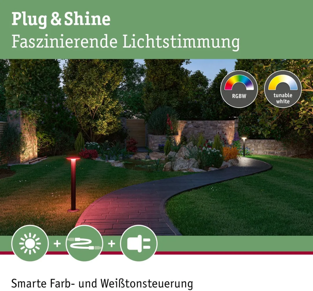 Paulmann Plug & Shine LED Bolderlamp Zigbee 3.0 RGBW+ 5.5W Antraciet