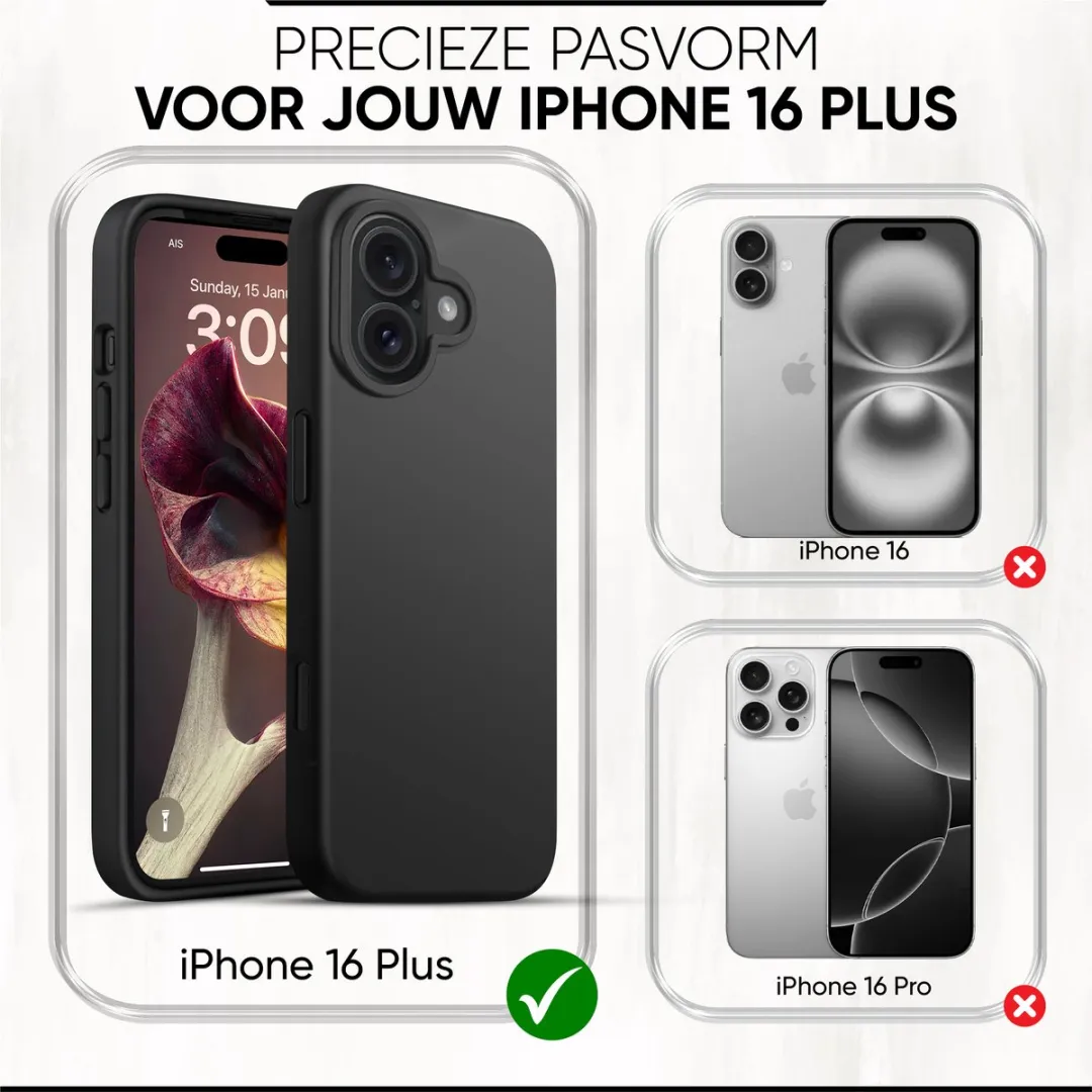 NUVEX iPhone 16 Plus Telefoonhoesje - Zwart - MPN 8721161796251