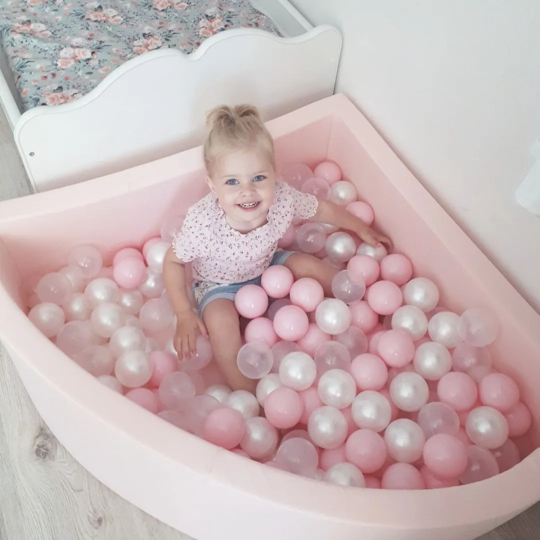 KiddyMoon Ballenbakballen Ø7cm - 50 Stuks - Poederroze/Parel/Transparant
