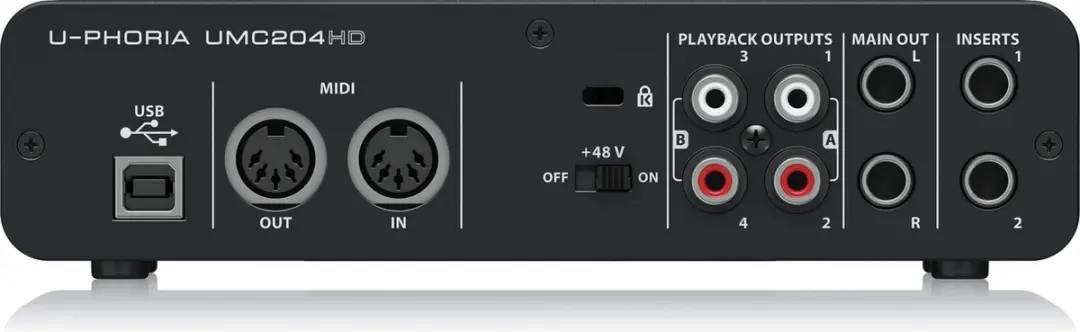 Behringer U-Phoria UMC204HD USB audio-interface - Zwart - afbeelding 4 van 6