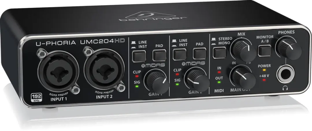 Behringer U-Phoria UMC204HD USB audio-interface - Zwart - afbeelding 5 van 6
