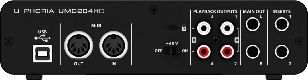 Behringer U-Phoria UMC204HD USB audio-interface - Zwart - afbeelding 2 van 6