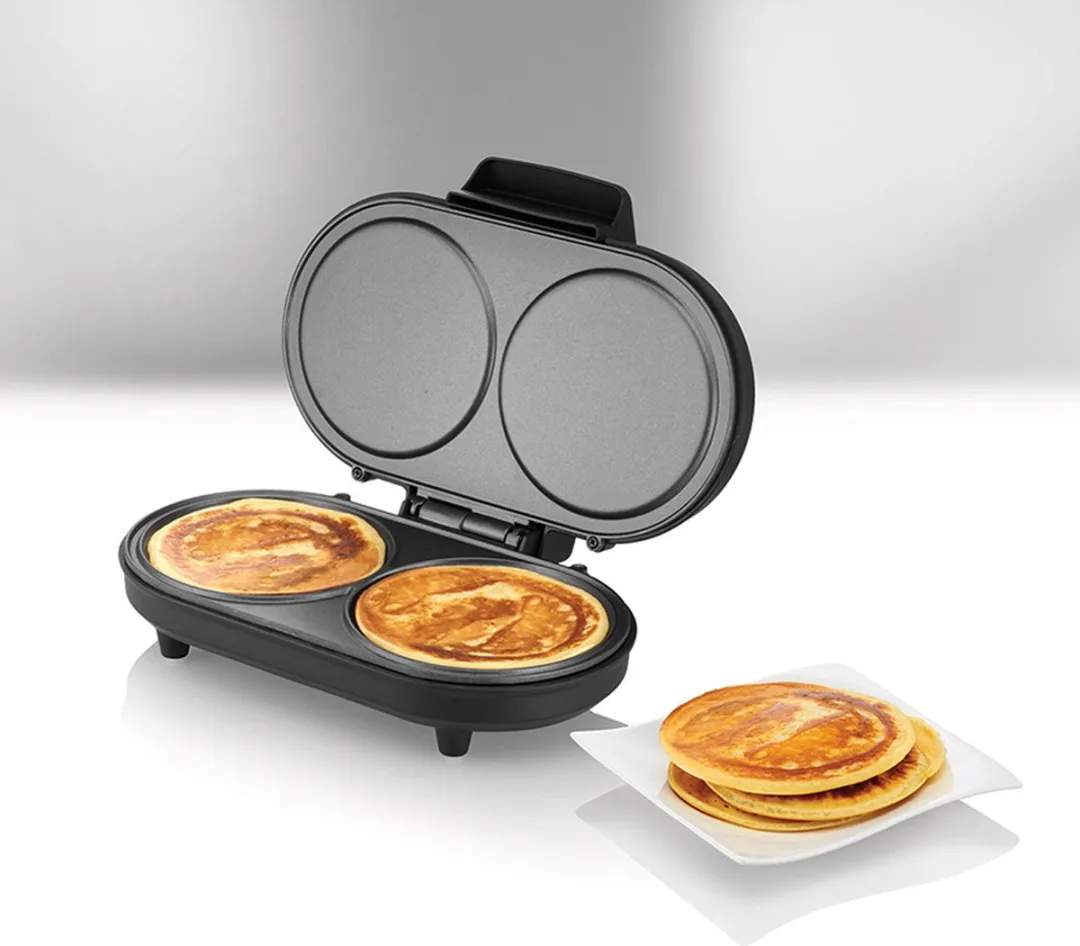 Unold 48165 Dubbele Pancakemaker - 1000W - Zwart/RVS