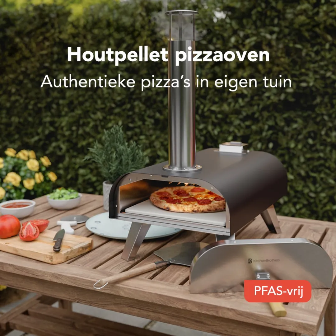 KitchenBrothers KB1004213 Pizzaoven 30cm - Zwart/RVS