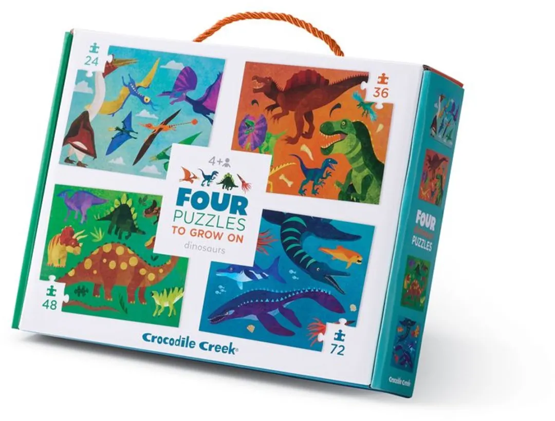 Crocodile Creek Dinosaurussen Puzzelset - 4x72 Stuks