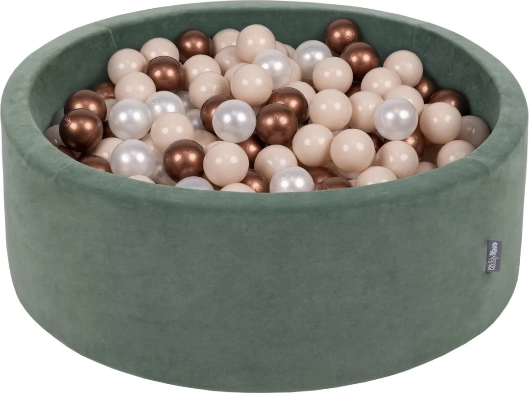 KiddyMoon Fluwelen Ballenbad 90x30cm - 200 Stuks Bosgroen