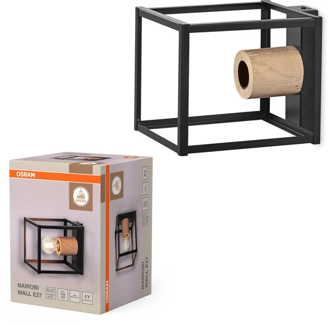 Osram Decor Nairobi Wandlamp E27 - Zwart
