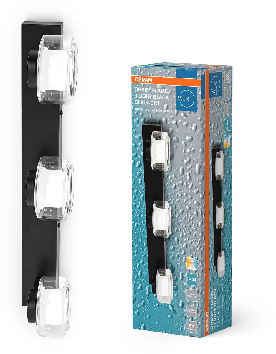 Osram Orbis Flame Wandlamp LED 16,5W 1050lm Instelbaar 3000/4000K - Zwart