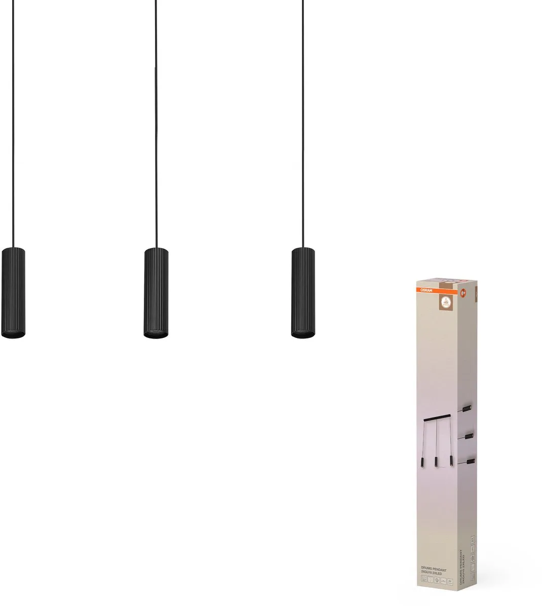Osram Decor Drums Hanglamp 3xGU10 2xLED - 7,5W - Zwart