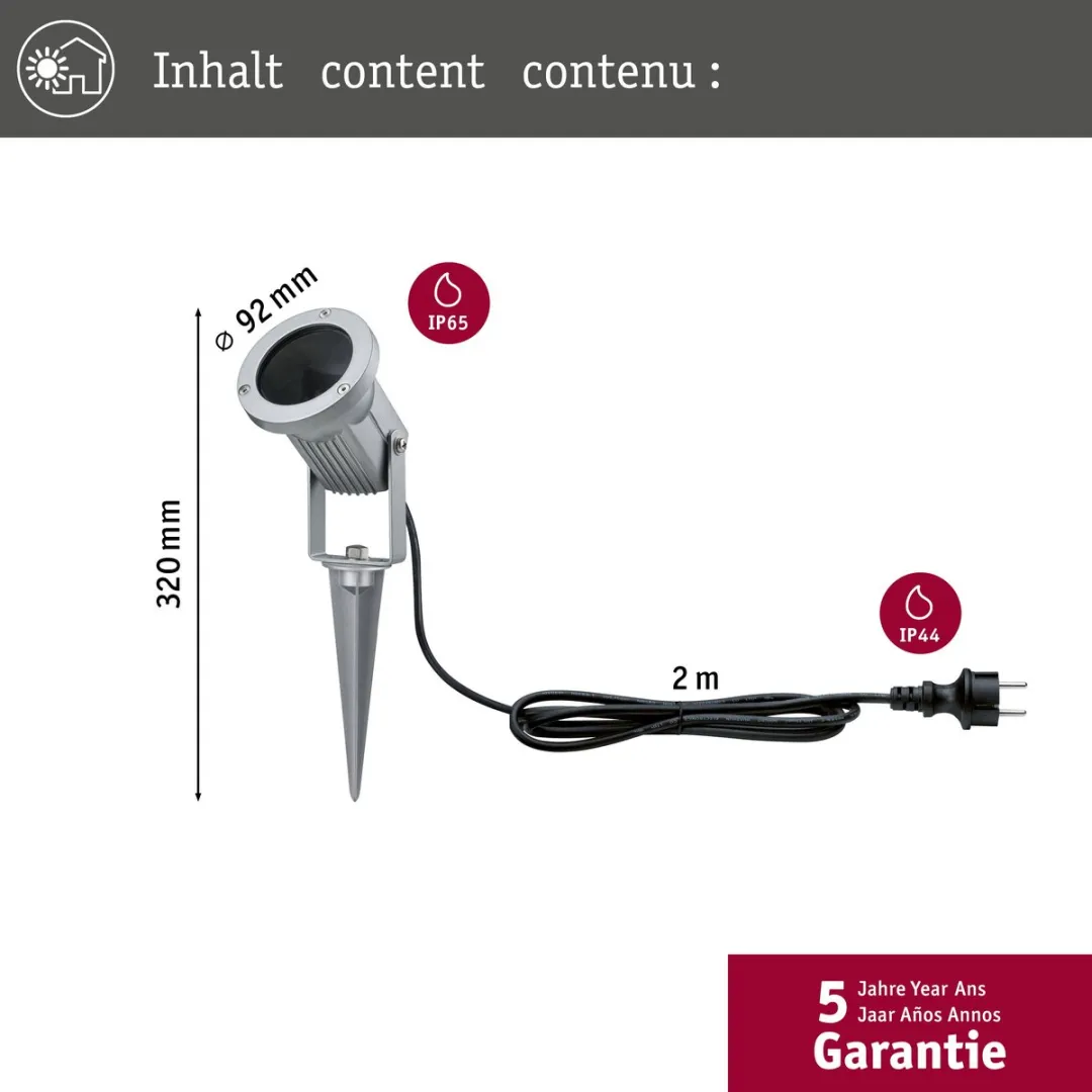 Paulmann LED Tuinspots IP65 28W 98mm - Aluminium