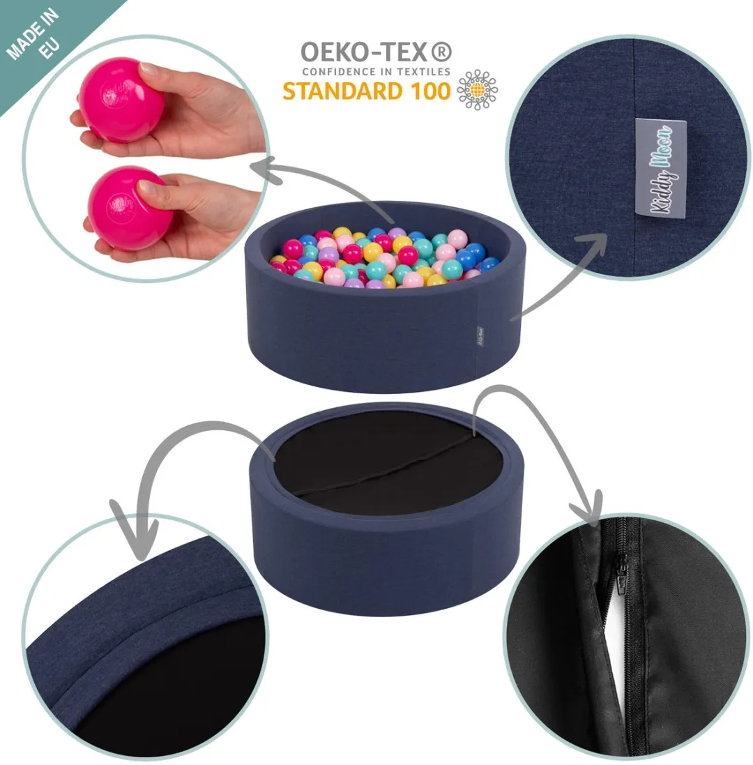 KiddyMoon Ballenbad 90x30cm - 200 Ballen ∅7cm - Lichtroze Parelgoud