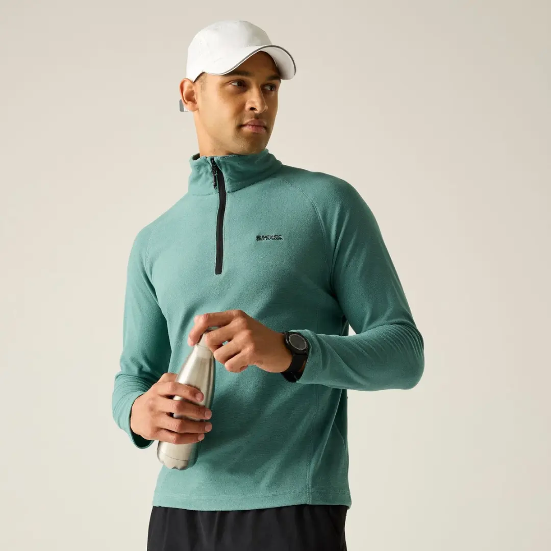 Montes Heren Lichtgewicht Fleece met Halve Rits voor Wandelen