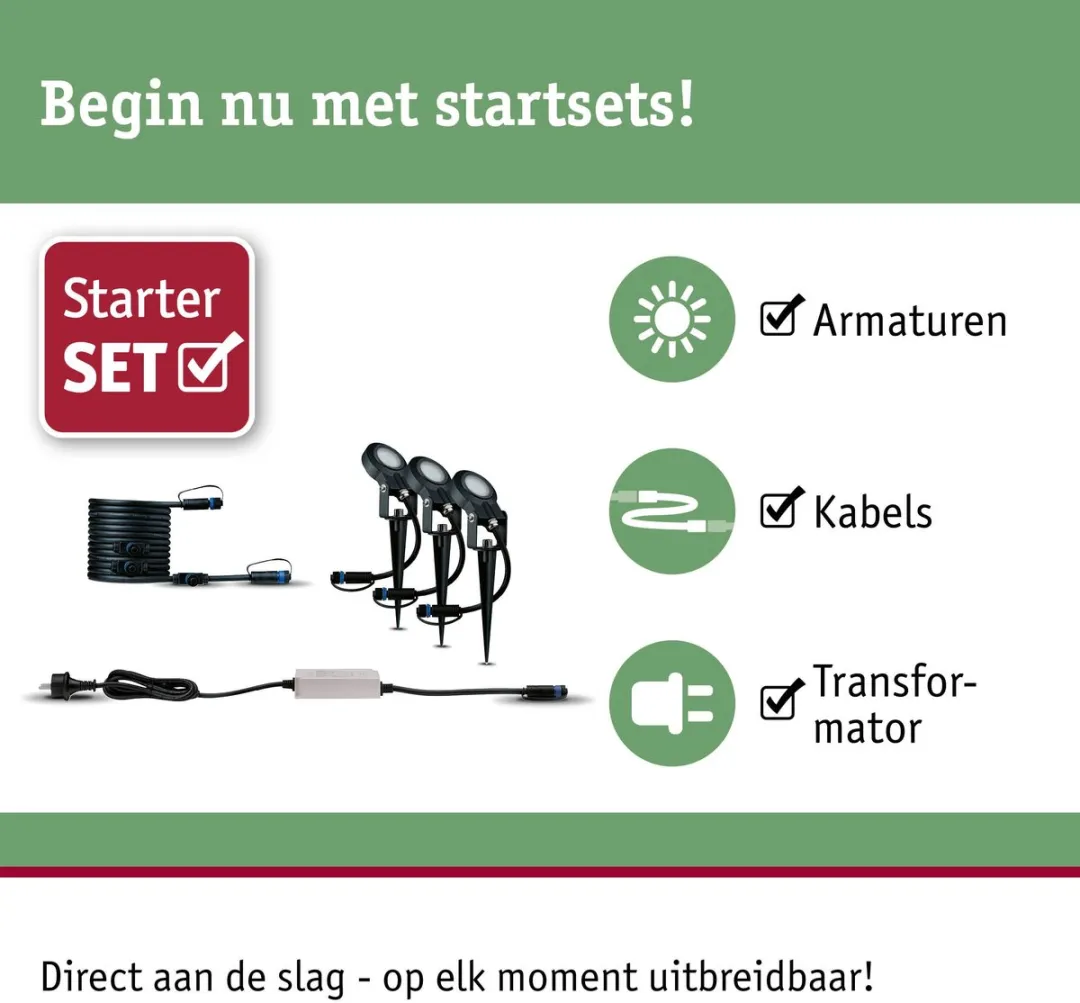 Paulmann Plug & Shine Sting Basisset LED Tuinspots 3x6,3W 2200K - Antraciet