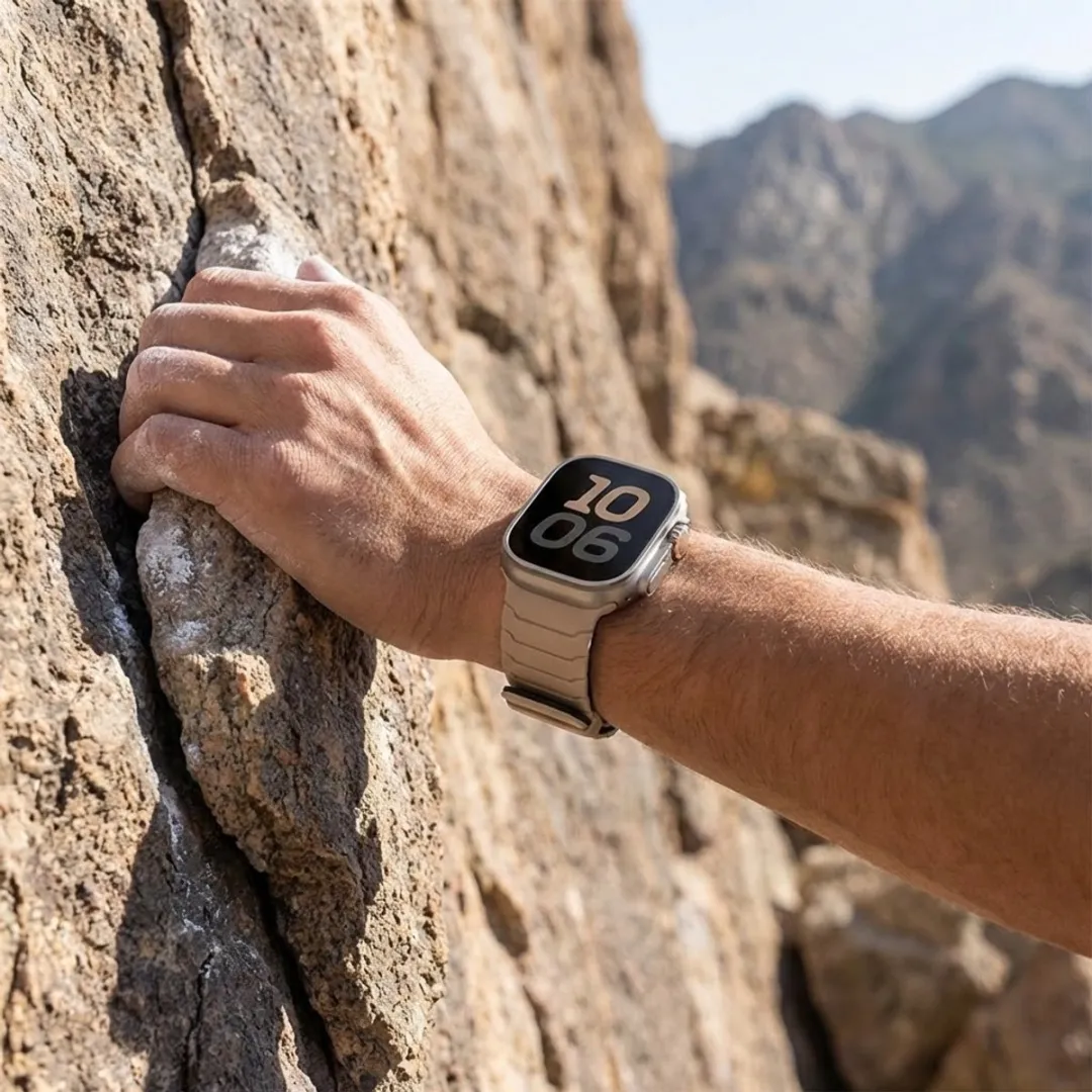 NUVEX Melkthee Zwart Horlogebandje Apple Watch 38-42mm - Siliconen - S/M