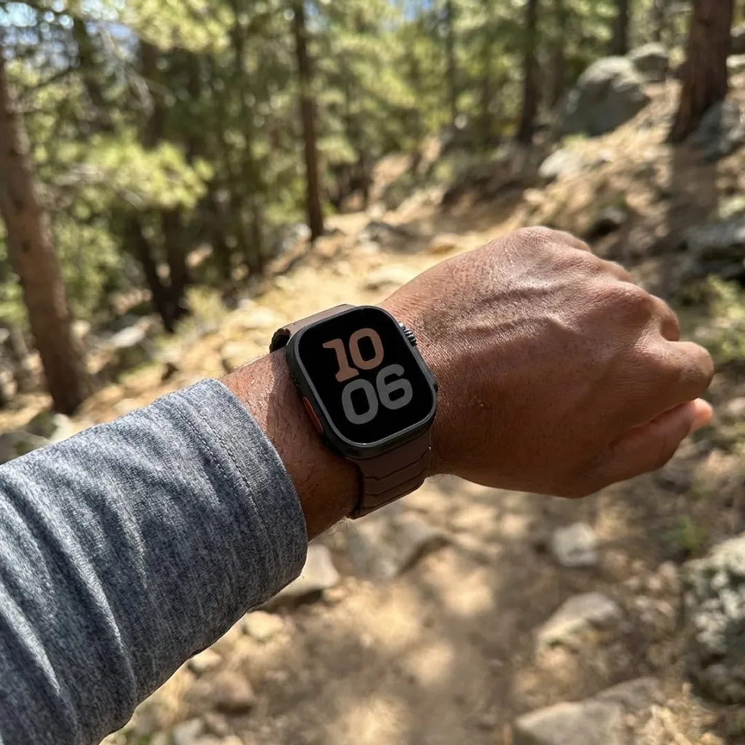 NuveX Chocolade Zwart Horlogebandje Apple Watch - 42/44/45/46/49mm
