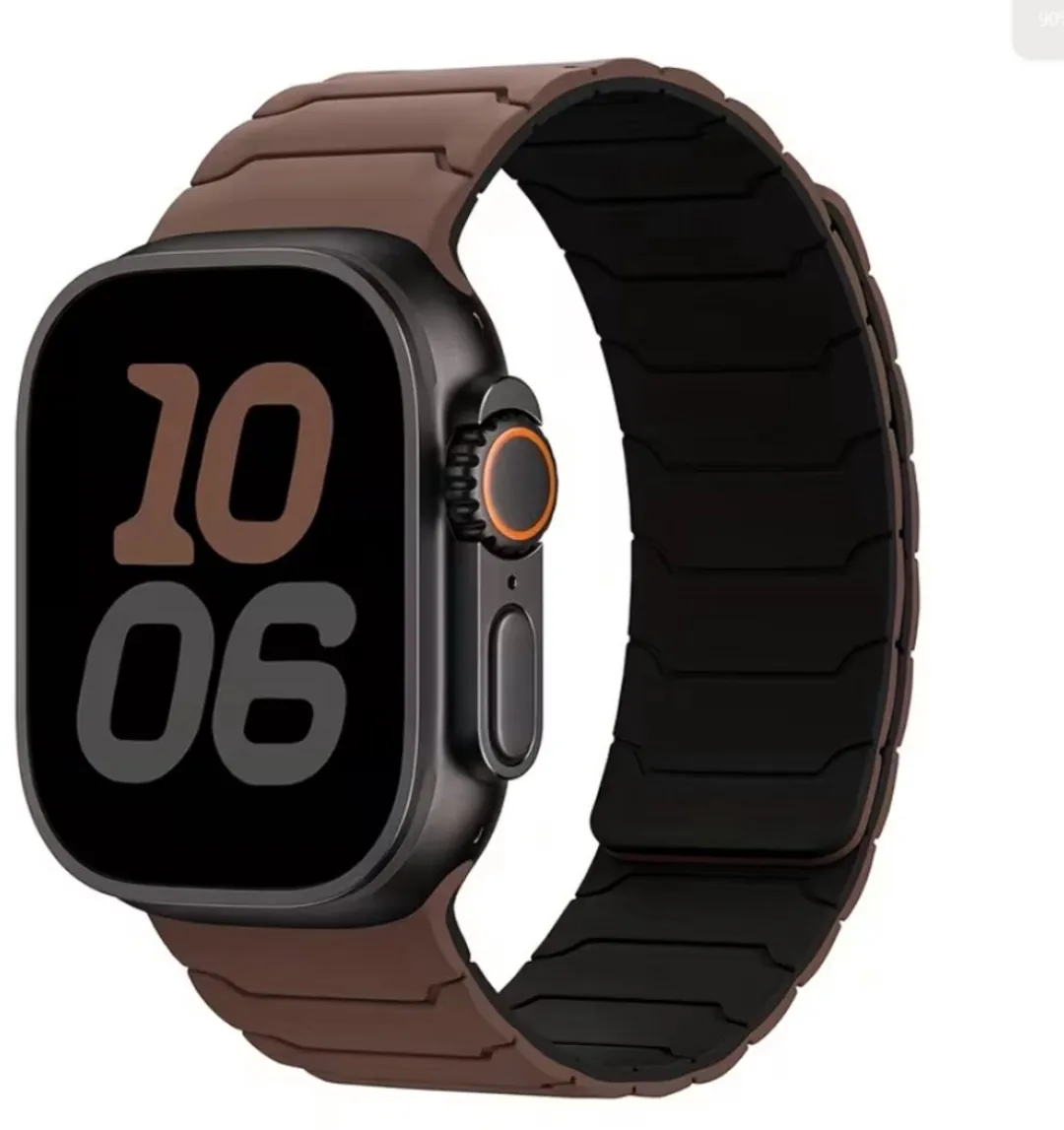 NuveX Chocolade Zwart Horlogebandje Apple Watch - 42/44/45/46/49mm