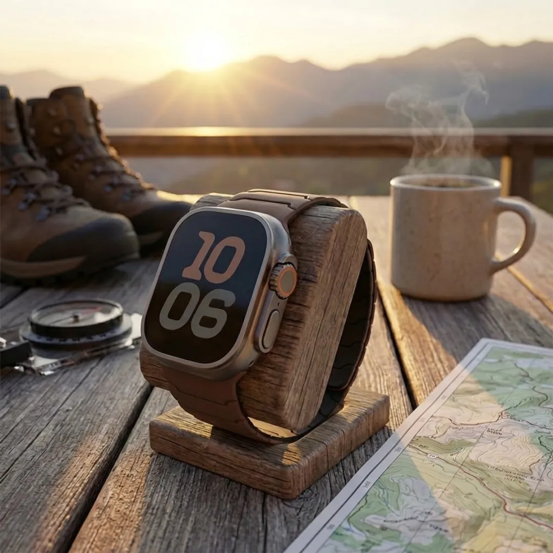 NuveX Chocolade Zwart Horlogebandje Apple Watch - 42/44/45/46/49mm
