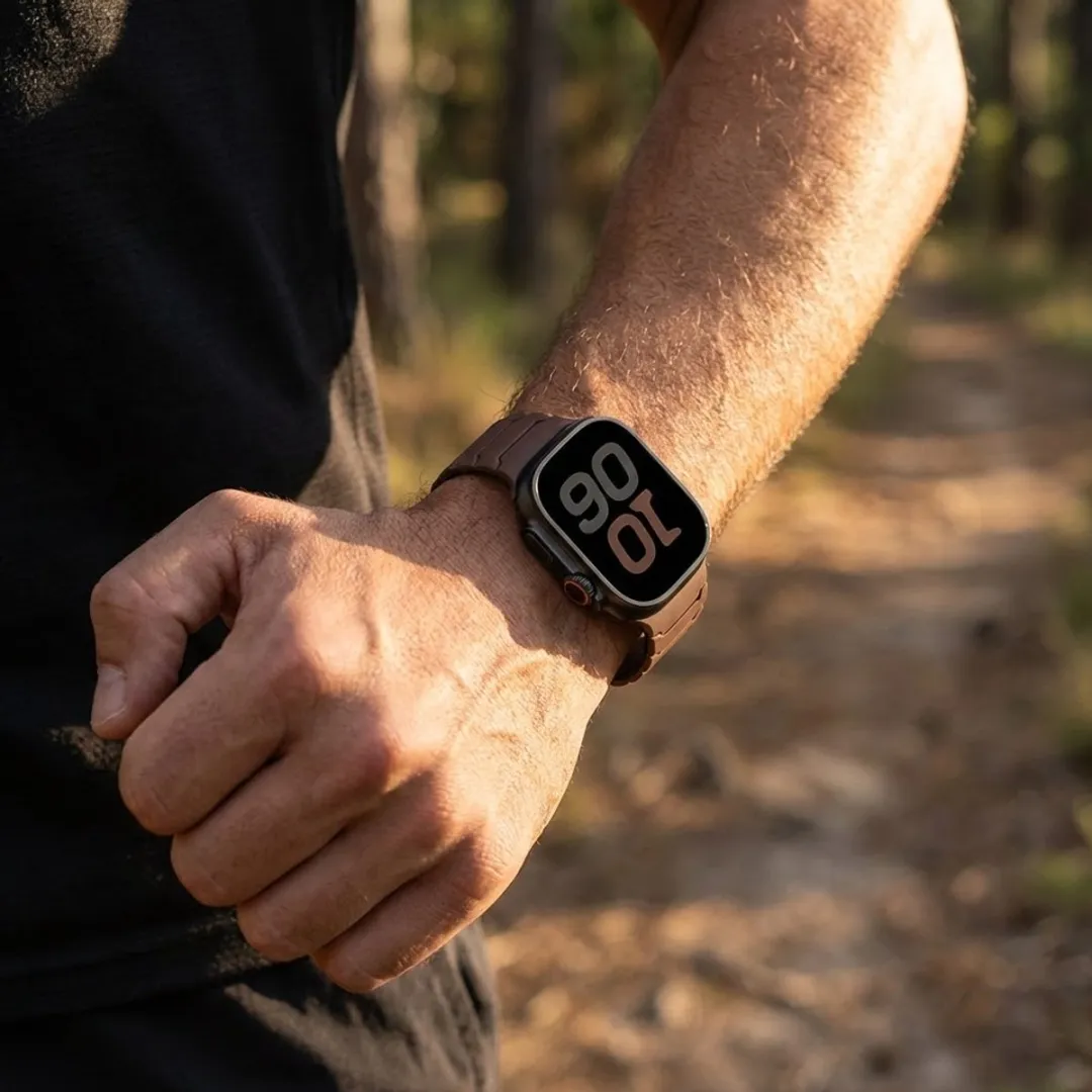 NuveX Chocolade Zwart Horlogebandje Apple Watch - 42/44/45/46/49mm