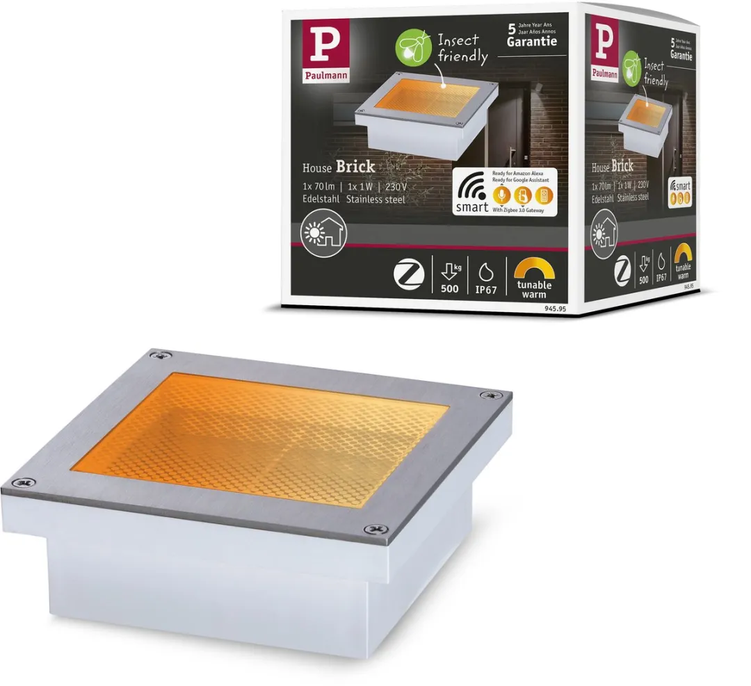 Paulmann LED Grondinbouwlamp Zigbee 3.0 1W 18lm IP67 Edelstaal