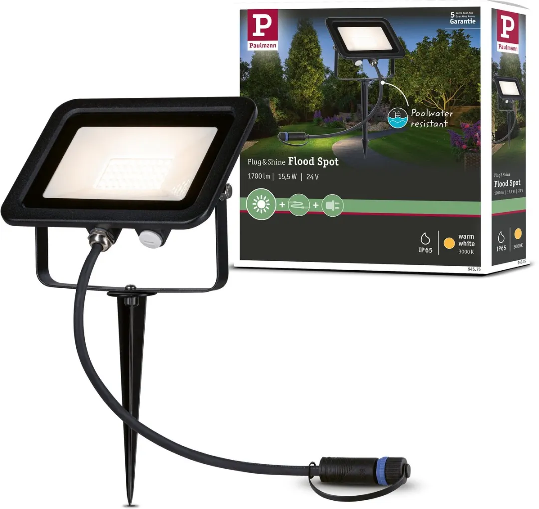 Paulmann Plug & Shine LED Tuinspot IP65 15,5W 3000K - Zwart