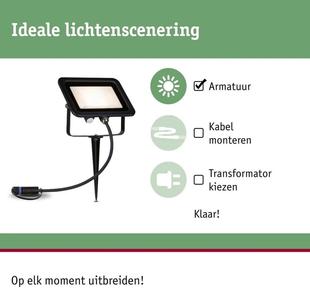 Paulmann Plug & Shine LED Tuinspot IP65 15,5W 3000K - Zwart