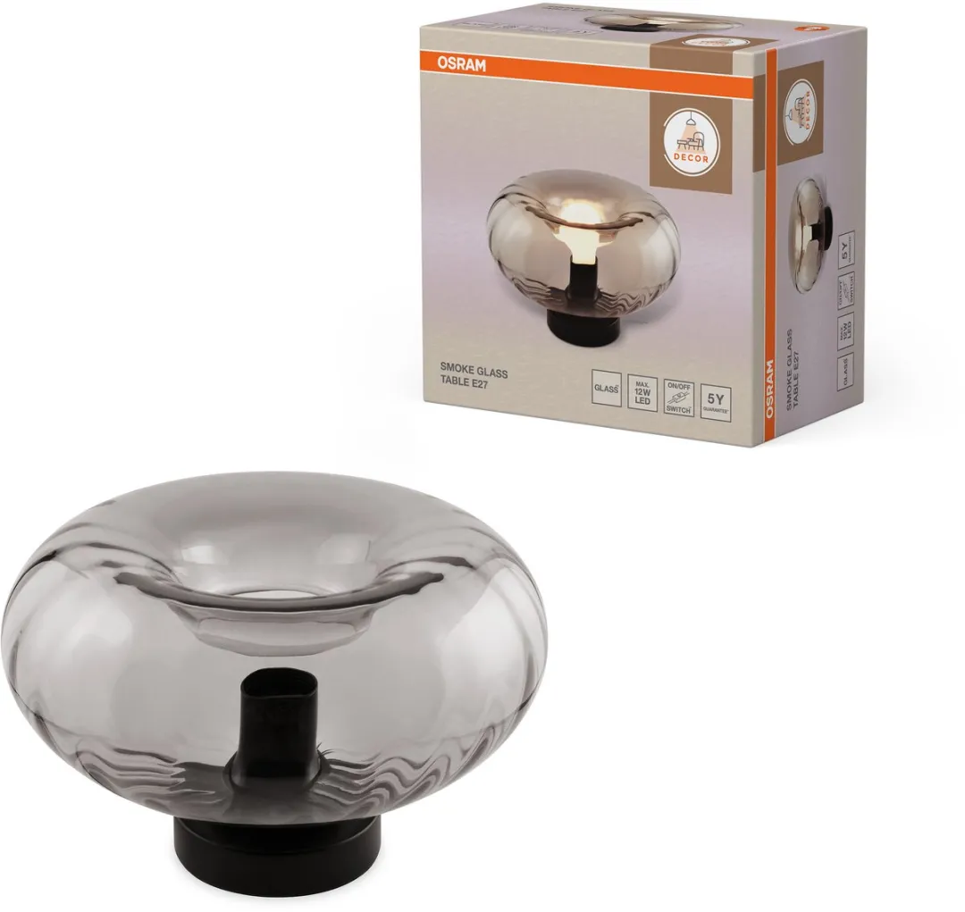 Osram Decor Rookglas Tafellamp E27 - 280mm - Zwart