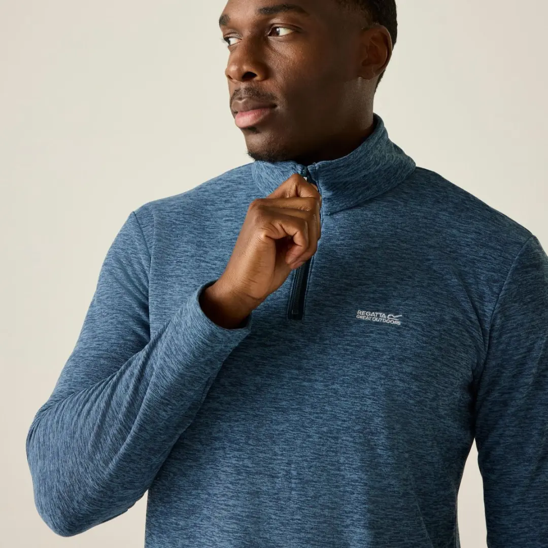 Regatta Thompson Marl Half Zip Fleece Heren - Blauw - afbeelding 5 van 6