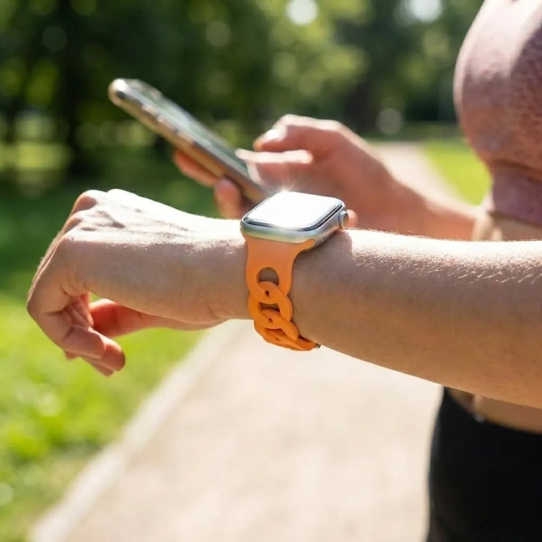NUVEX Ultra Dun Silicone Horlogebandje - Oranje - One Size - Apple Watch 38/40/41/42mm