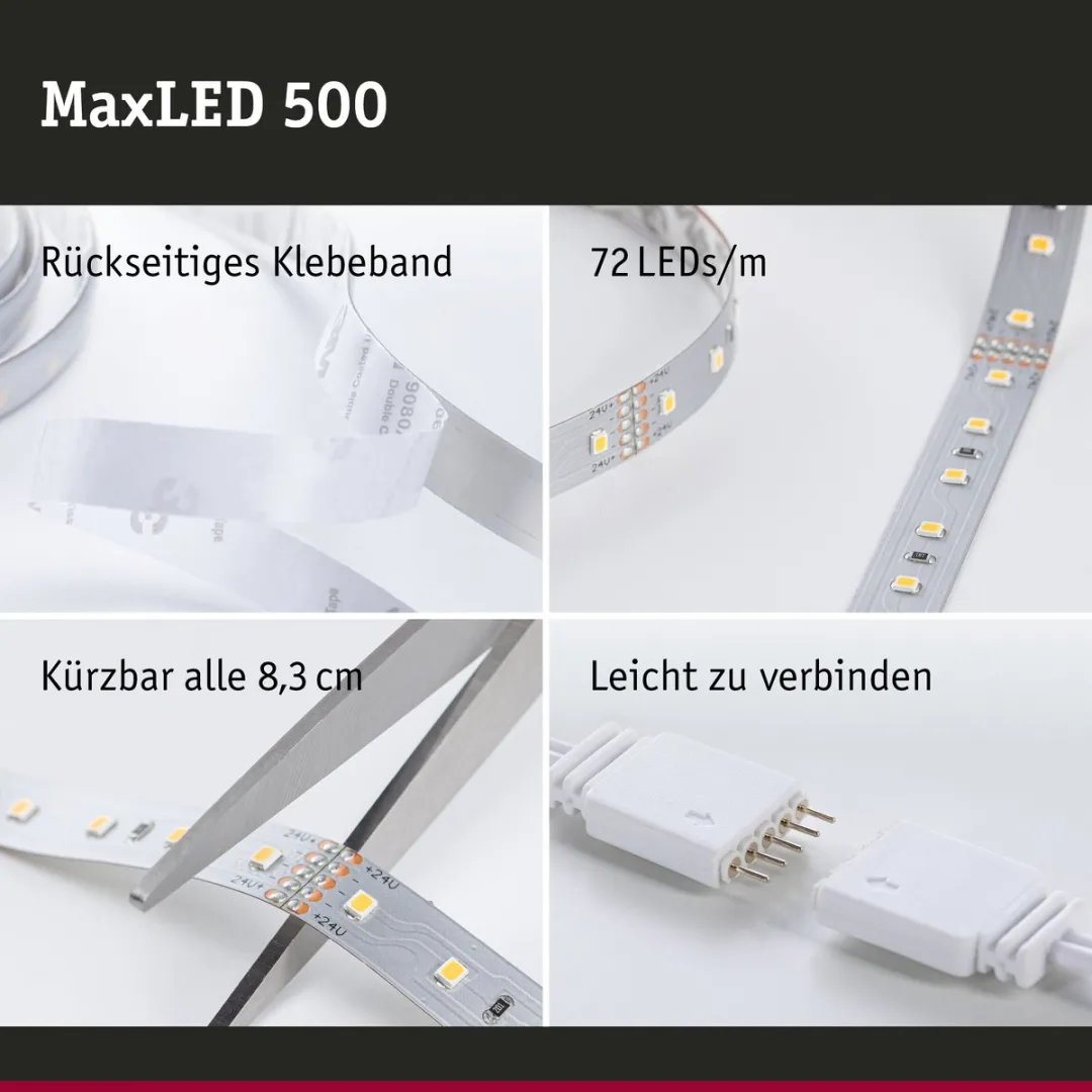 Paulmann MaxLED 500 Basisset 5m Warmwit 33W - Zilver