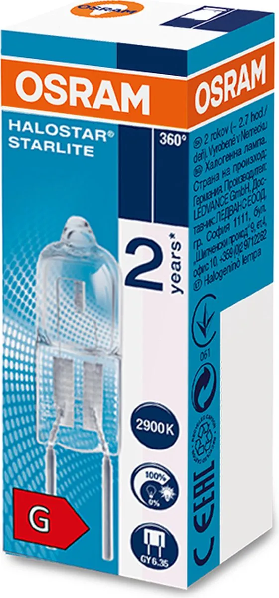 Osram GY6.35 Halogeenlamp 12V 35W - Warm Wit 2950K