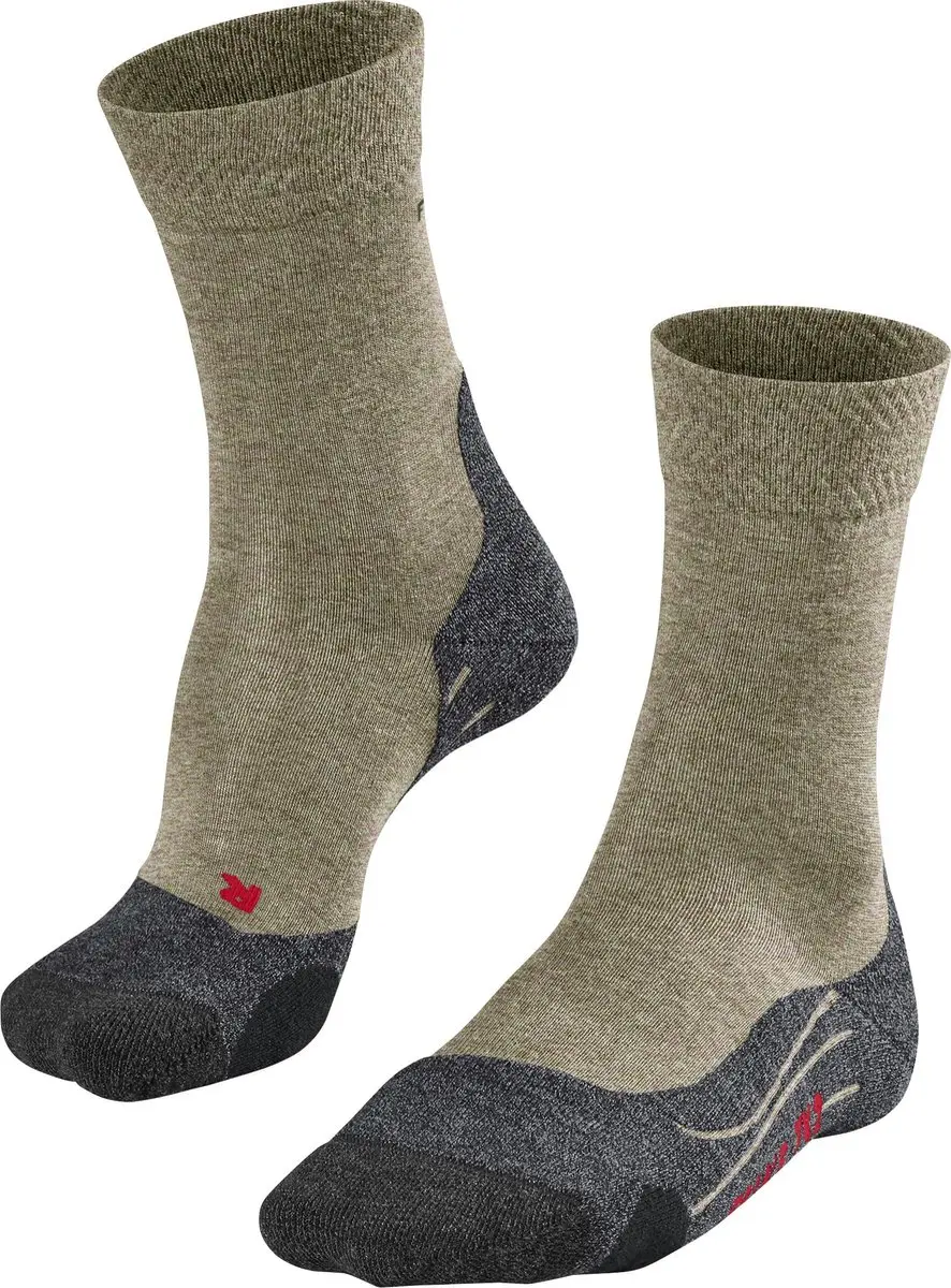 FALKE TK2 Melange anti-blaar dik wol functioneel materiaal wandelsokken heren groen - maat 42-43