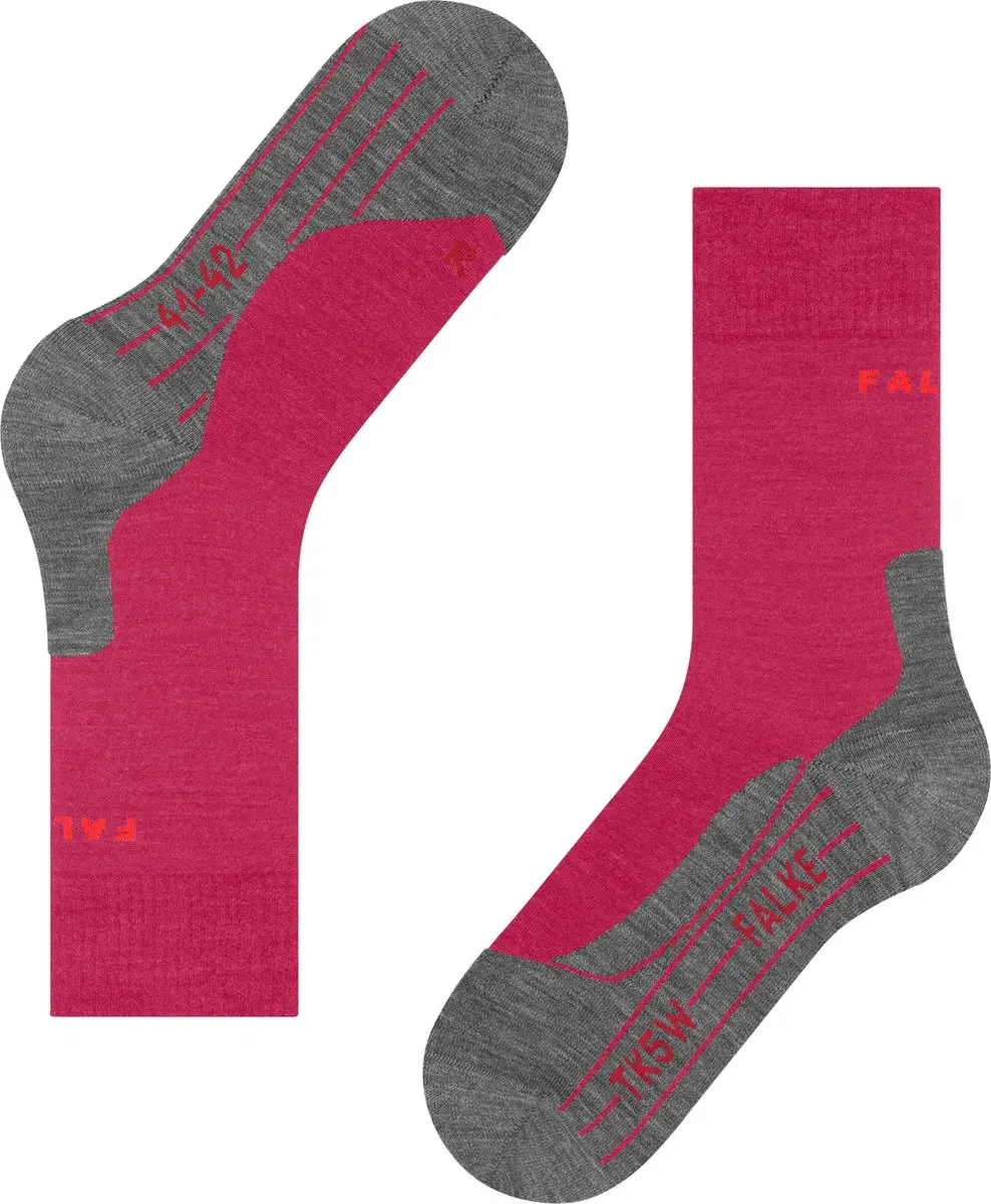 FALKE TK5 anti-blaar dun wol functioneel materiaal wandelsokken dames roze - maat 37-38 - afbeelding 5 van 6
