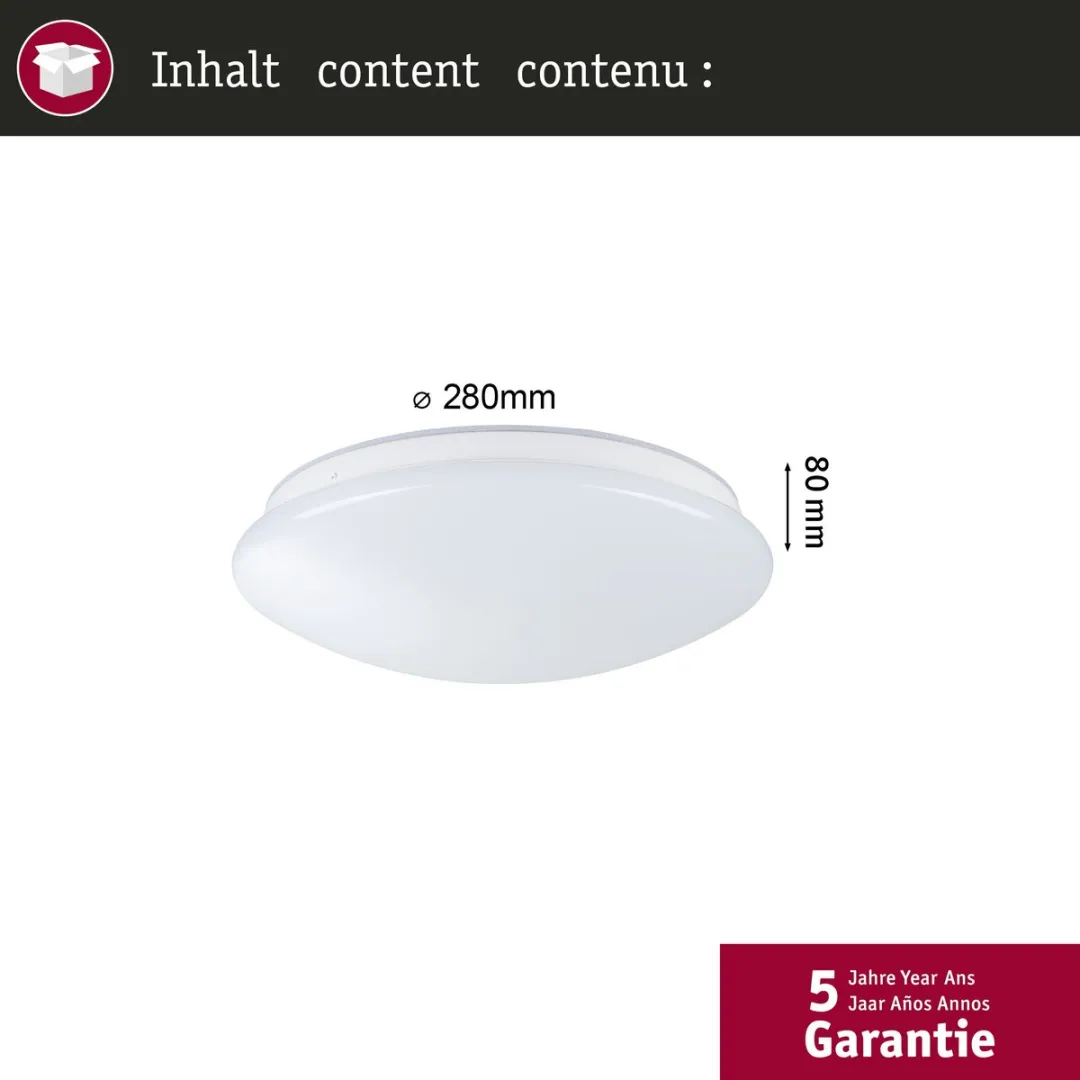 Paulmann Leonis II LED Plafondlamp 16,5W 1750lm - Wit - afbeelding 6 van 6