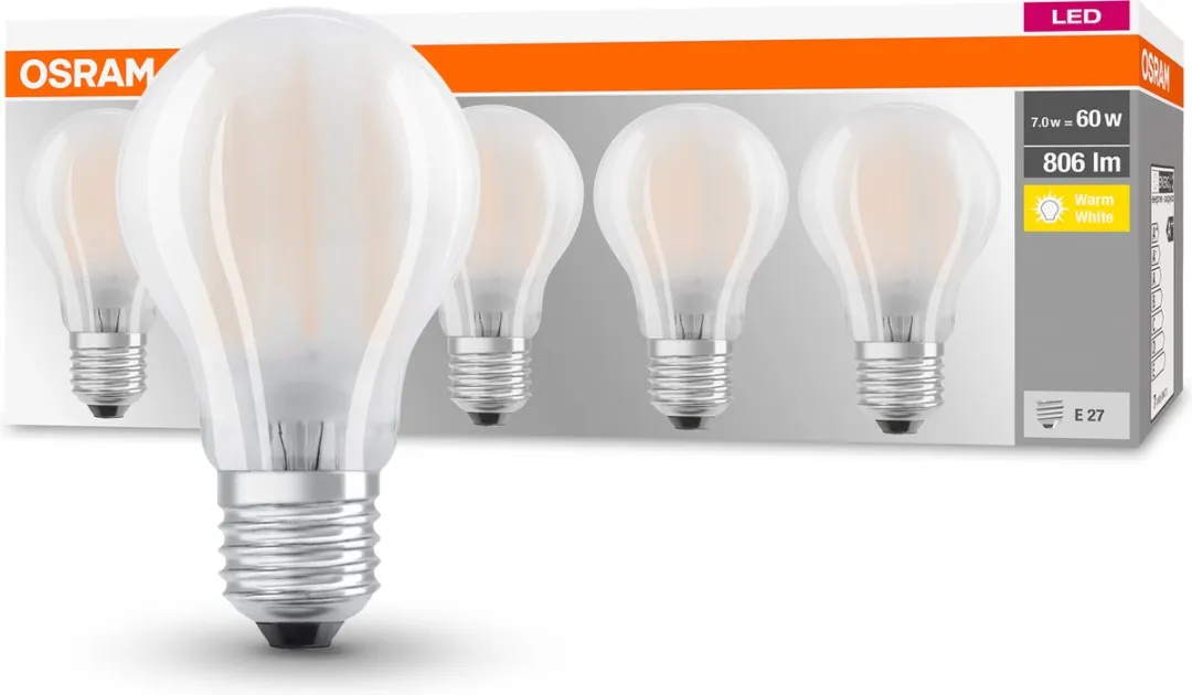 Osram LED Classic A60 E27 6,5W 806lm Warm Wit - 5 Stuks