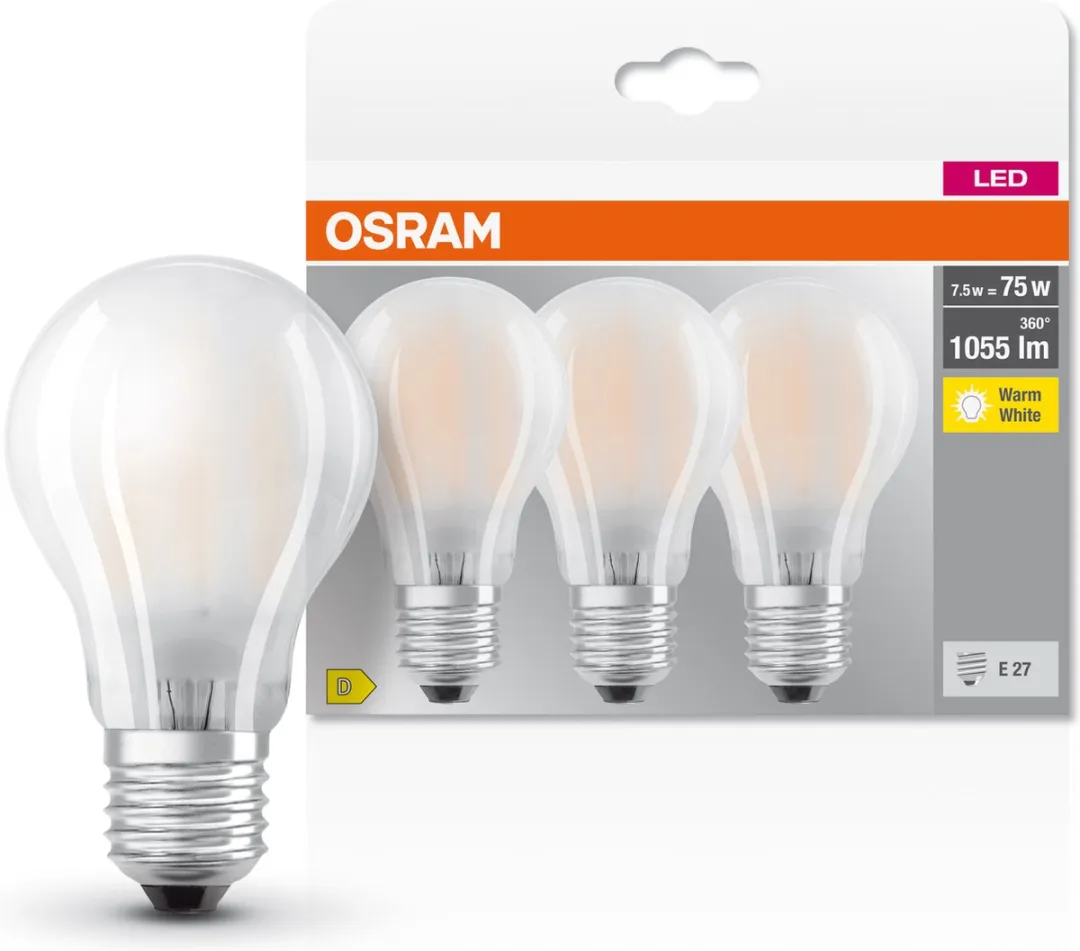Osram LED Classic A60 E27 6,5W 806lm Warm Wit - 5 Stuks