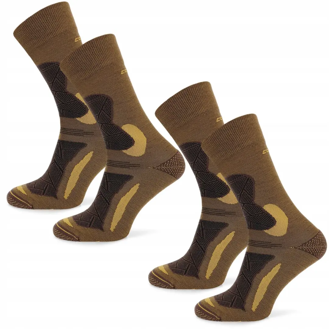 Comodo Trekking Sokken Merino Wol Bruin Maat 35-38 (2 Paar)