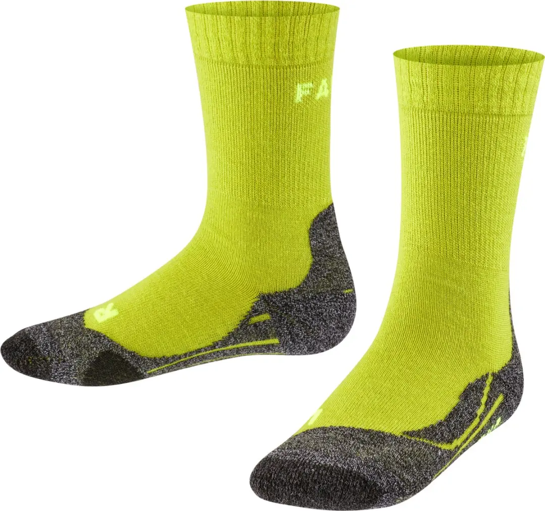 FALKE TK2 anti-blaar dik wol functioneel materiaal wandelsokken kinderen geel - maat 27-30