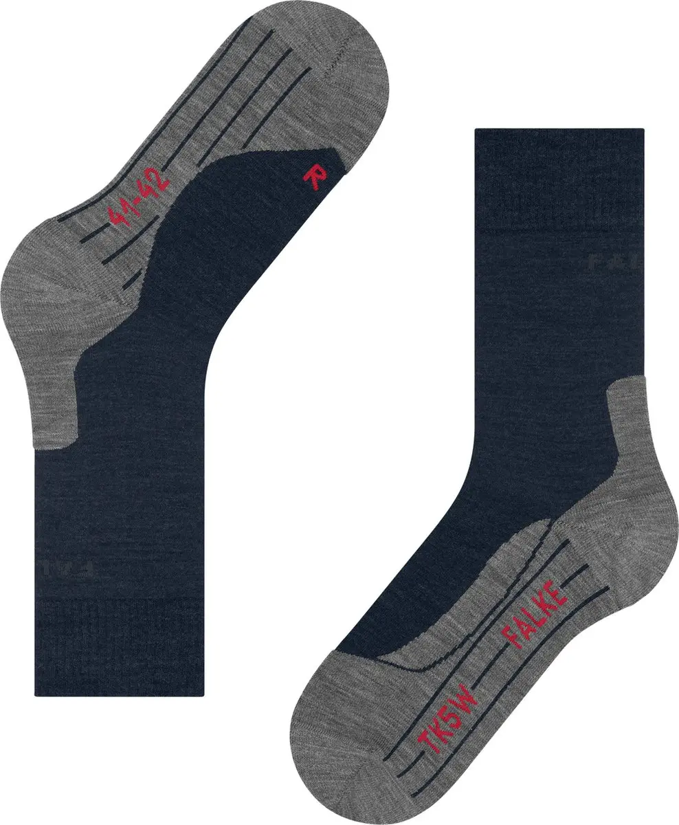 FALKE TK5 anti-blaar dun wol functioneel materiaal wandelsokken dames blauw - maat 41-42 - afbeelding 5 van 6