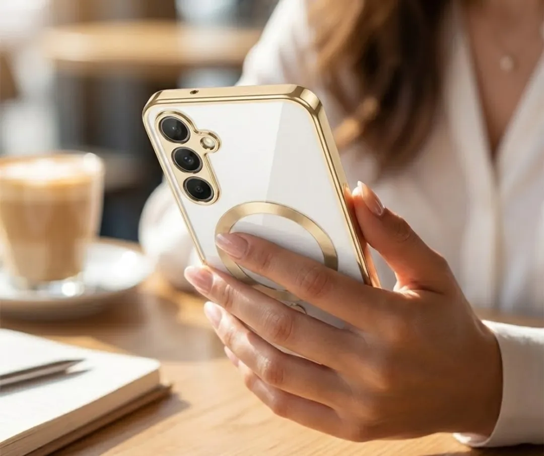 NUVEX Transparant Telefoonhoesje A36 - Goud - MagSafe