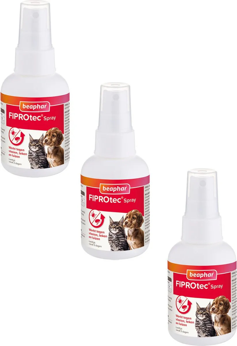 Beaphar Fiprotec Anti Vlooien & Teken Spray 3x100ml