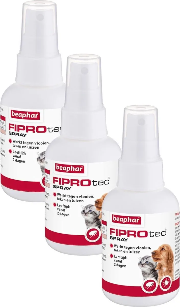 Beaphar Fiprotec Anti Vlooien & Teken Spray 3x100ml
