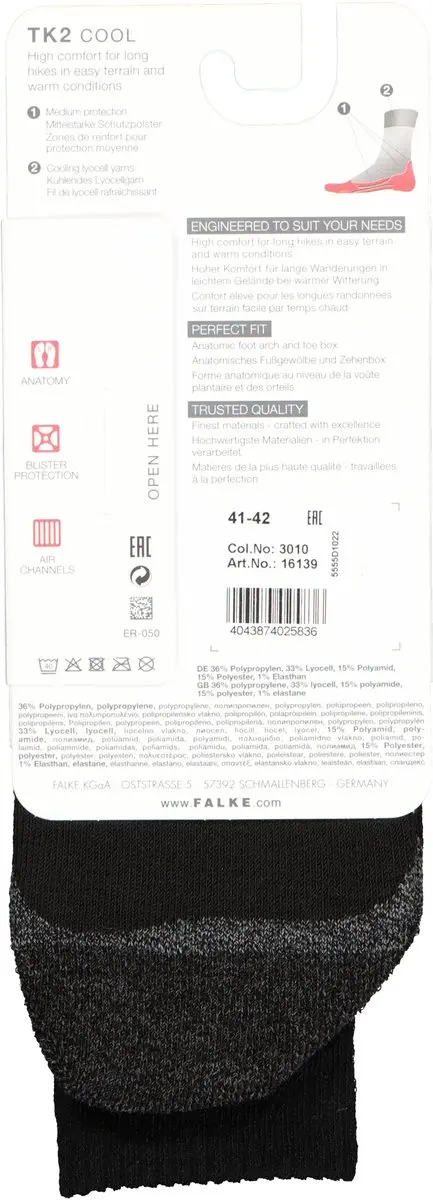 Falke TK2 Cool Wandelsokken Dames - Zwart - 37-38 - afbeelding 2 van 6