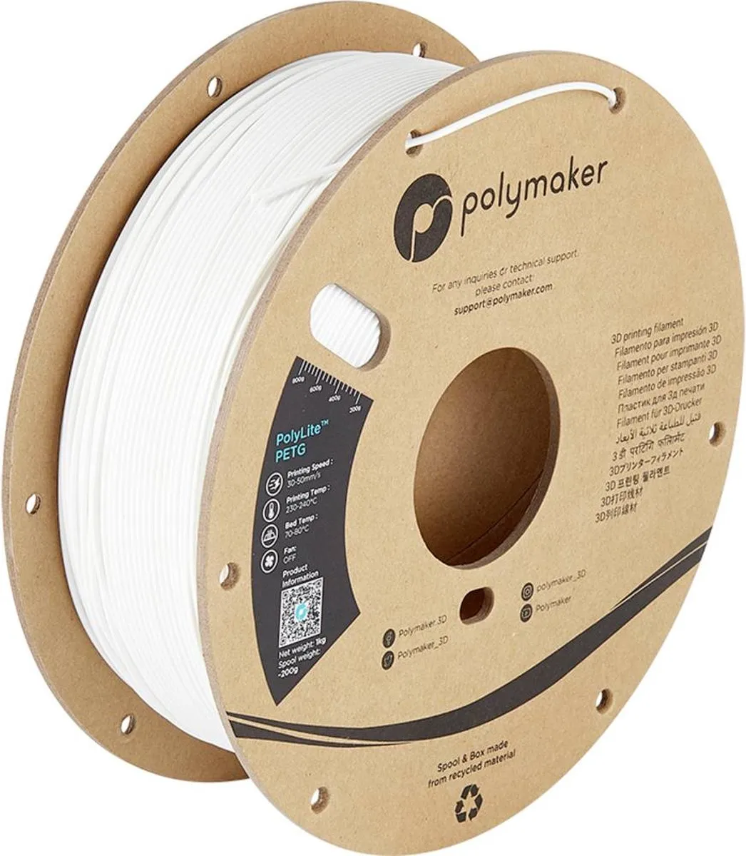 Polymaker PolyLite PETG Filament 1.75mm 1000g - Wit