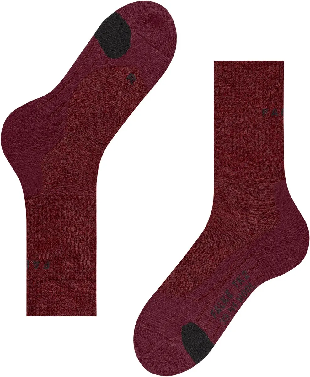 FALKE TK2 Wool Wandelsokken Heren - Rood - Maat 39-41 - afbeelding 5 van 6