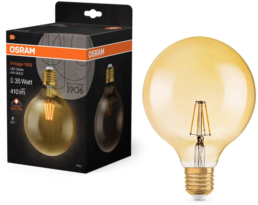 Osram Vintage 1906 Classic Globe125 - 4W 410lm - Helder