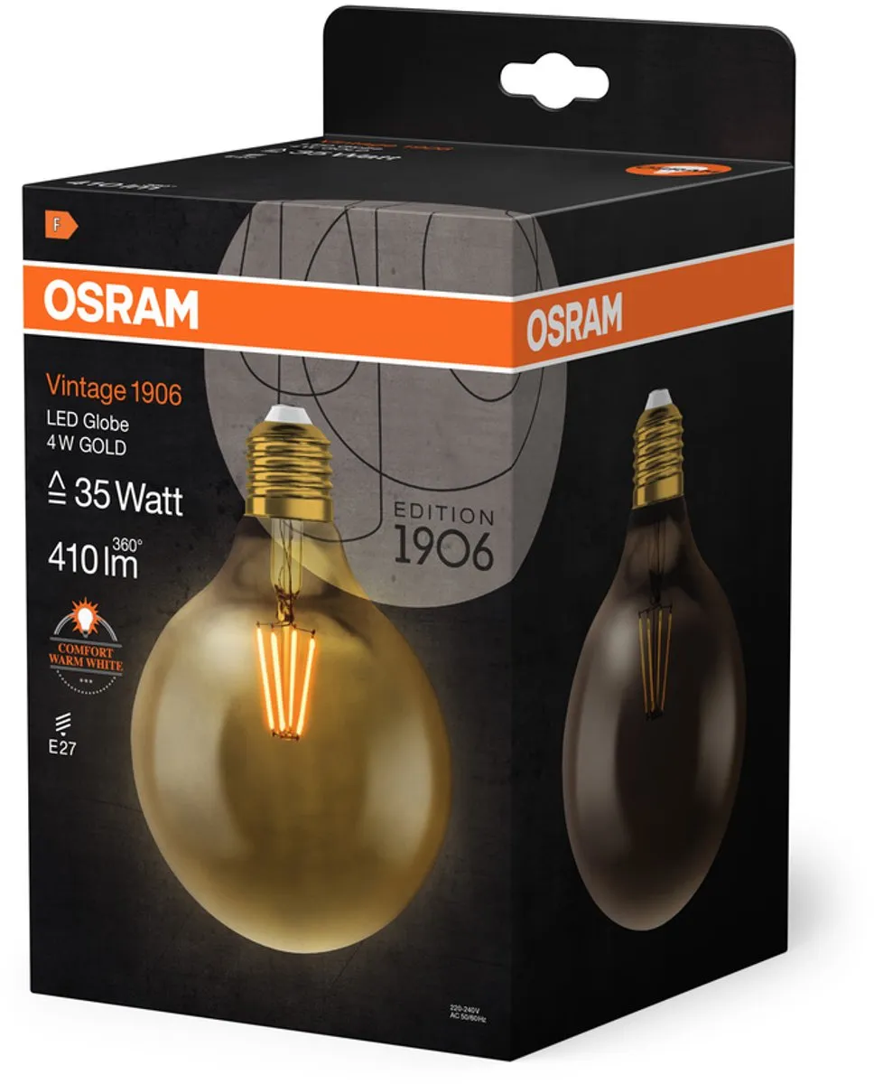 Osram Vintage 1906 Classic Globe125 - 4W 410lm - Helder