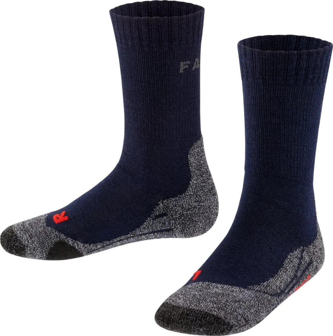 FALKE TK2 anti-blaar dik wol functioneel materiaal wandelsokken kinderen blauw - maat 23-26