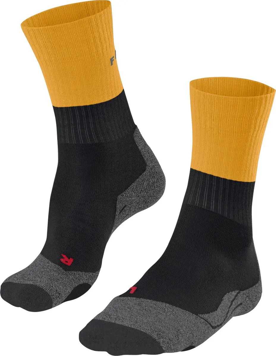 FALKE TK2 Wandelsokken anti blaren, medium padding merinowol sportsokken heren zwart - Maat 46-48