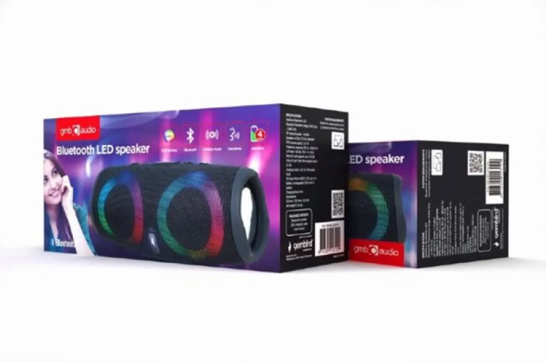 Gembird BT LED Speaker SPK-BT-LED-02 - 10W - Zwart